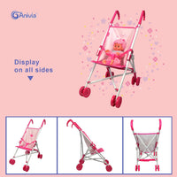 Anivia Stroller Toy Collection Doll Stroller Baby Doll Accessories - DB102pink - image 4