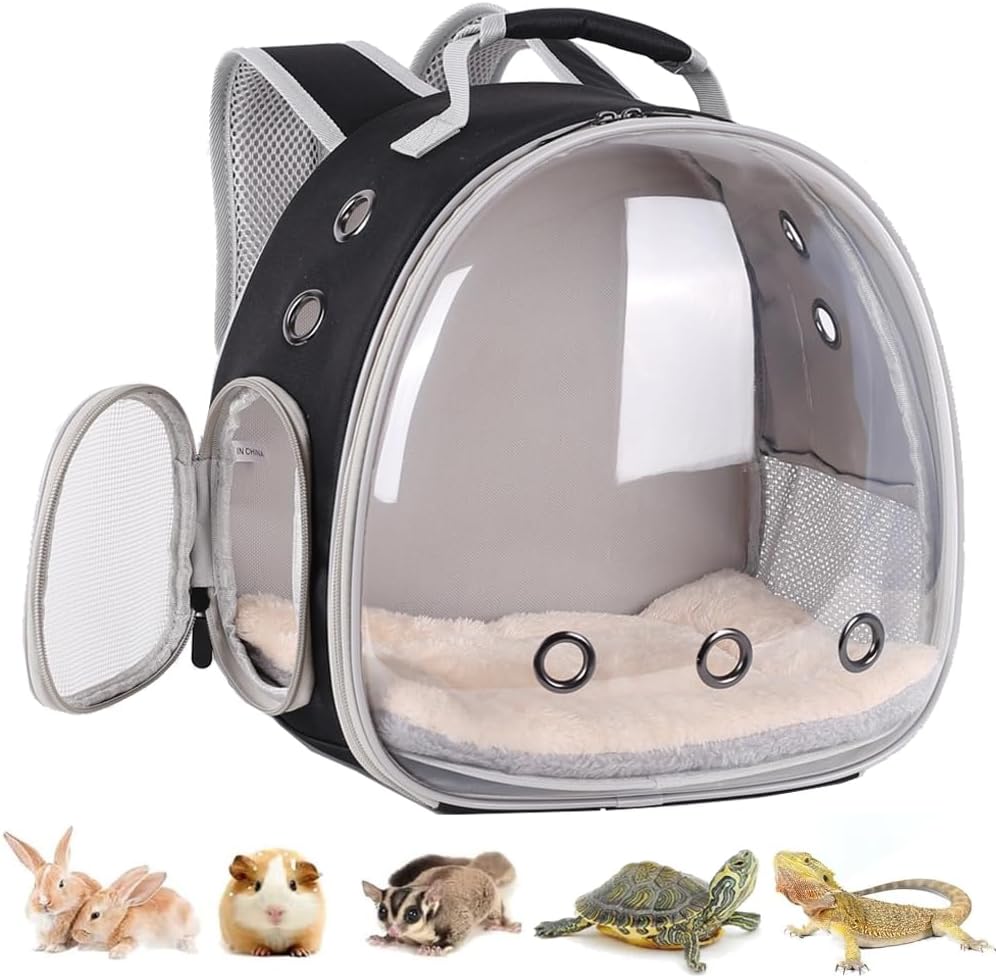 Portable Small Animal Backpack Travel Breathable Pet Carrier Bag - Black / Backpack