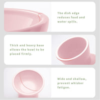 2-Pack Elevated Ceramic Cat Bowls Extra Wide for Food & Water – Essentials for Cats - Pink - image 4