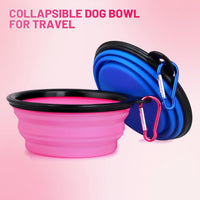 Dog Bowl Pet Collapsible Bowls - Small / Bule+Pink - image 2