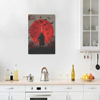 Japanese Armored Samurai Wall Art Modern Japan Warrior Canvas Wall Decor Asian Oriental Bushido Pictures Painting Print Artwork Framed Decorations Gifts for Room Bedroom Office Living Room 16"x24"