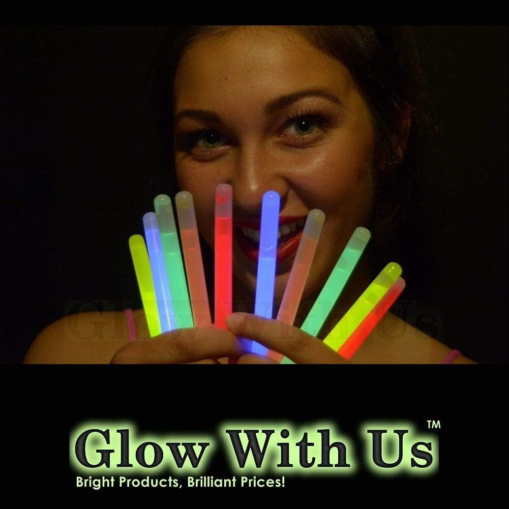 Glow With Us 50 pack of 4 inch orange glow sticks with necklace strings - view 6