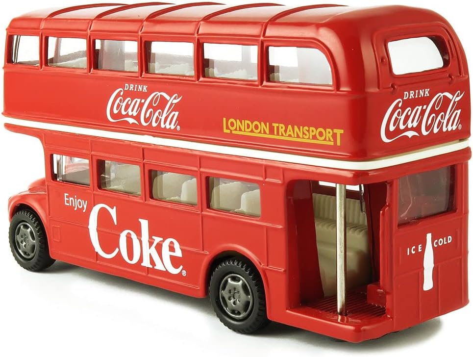 Coca-Cola 1/64 scale diecast Routemaster London double decker bus, 5 inches long - view 2