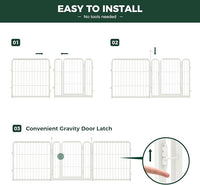 FXW Rollick Unleashed Dog Playpen for Indoor, Yard, RV Camping, 24 inch 8 Panels for Small and Puppy Dogs, White│Patented