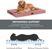 Outdoor Waterproof Orthopedic Dog Bed for Large Dogs – Essentials for Dogs - Pink / 41.0"L x 27.0"W x 3.5"Th - image 3