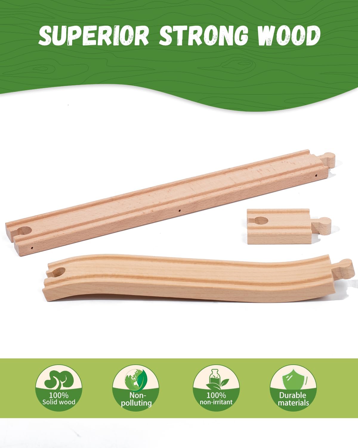 Payarma wooden train track accessories with double suspension bridge and tracks - view 4
