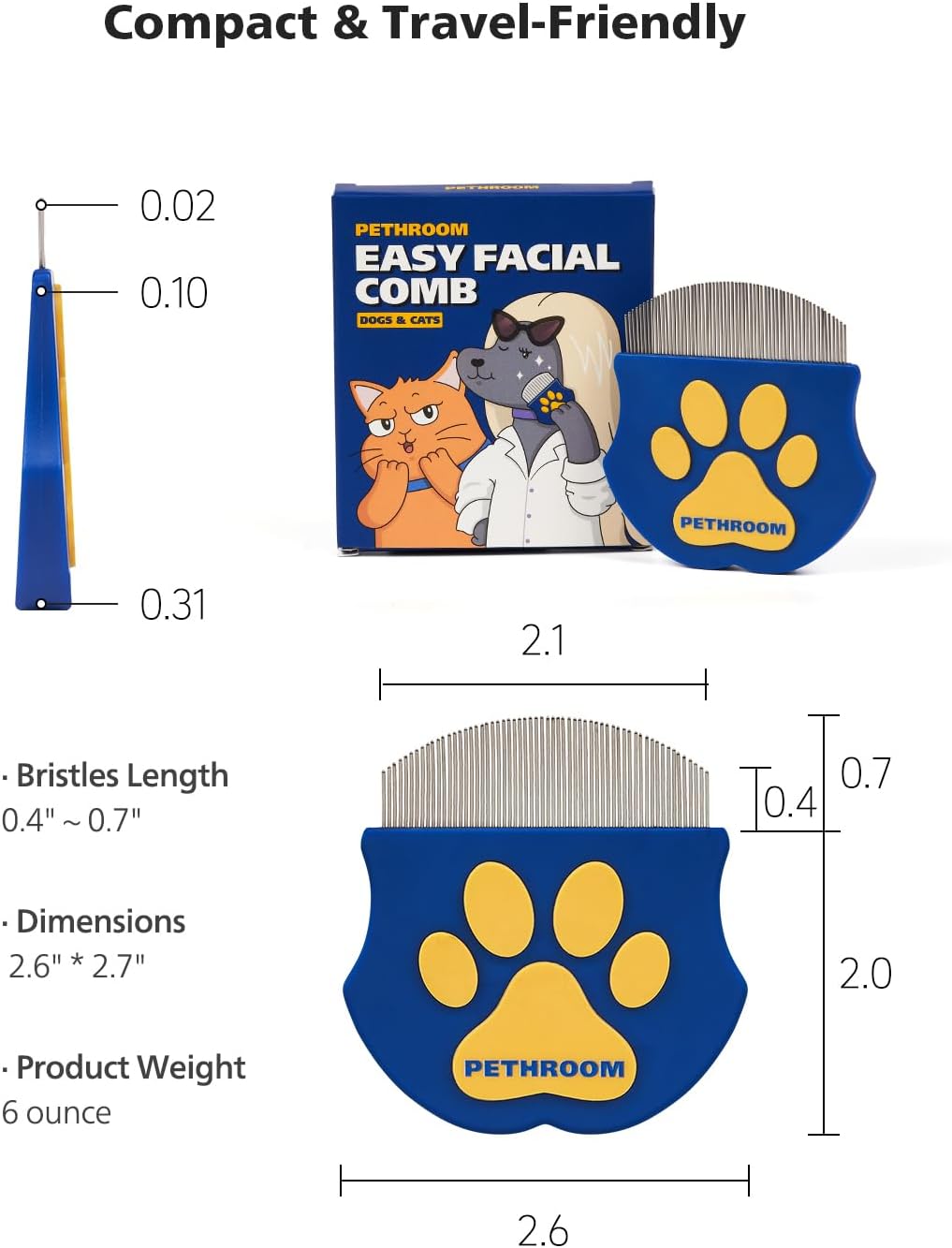 Professional Eye Comb for Pets - One Size (Pack of 2) - image 2