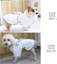 Dog Bathrobe, Microfiber Fast Drying Absorbent Hooded Bath Towel White for Puppy Small Medium Large - 2XL:50-75LB (1st Generation) / White - image 4
