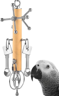 KATUMO Bird Toys, Parrot Pull Spoons - Yellow+Silvery