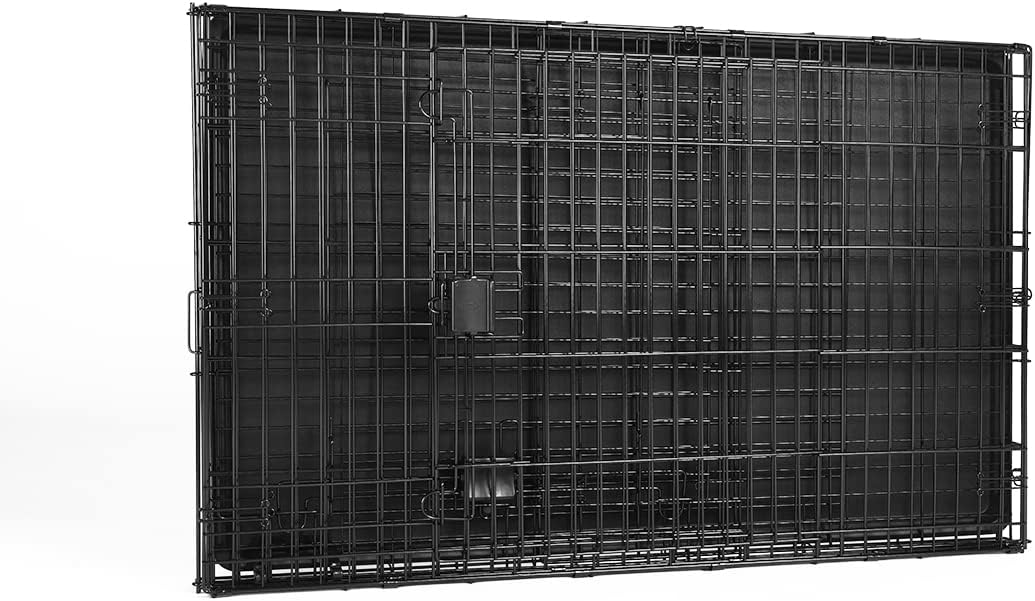 Amazon Basics Portable, Foldable Metal Wire Small Dog Crate with Removable Tray, Divider Panel - 48.0"L x 30.0"W x 32.5"H / Double Door w/ Divider - image 4
