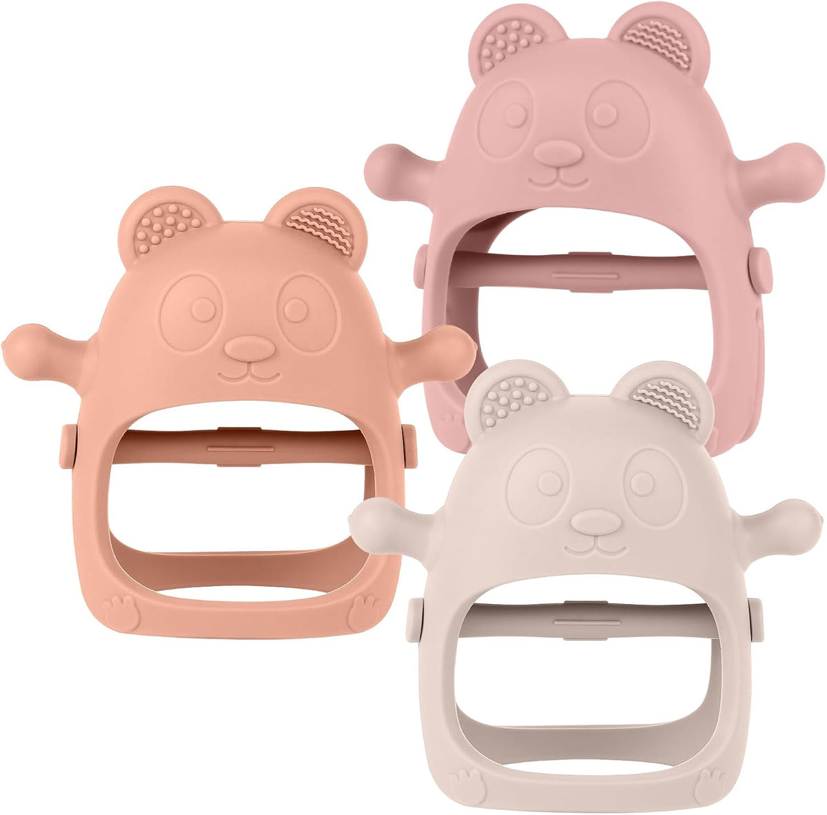 Eascrozn 3 Pack Baby Teething Toys for 3+ Months - Purple
