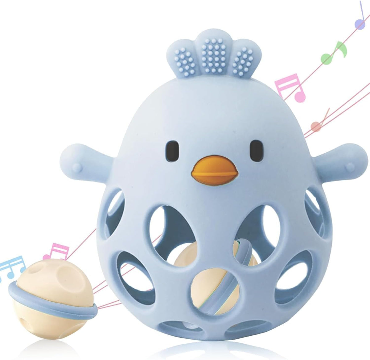 ChooKaChoo 2-in-1 Baby Teething Rattle Toy - Blue