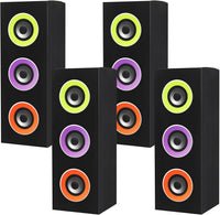 Humyoun 4 piece 80s 90s paper boombox party decoration boxes in colorful print