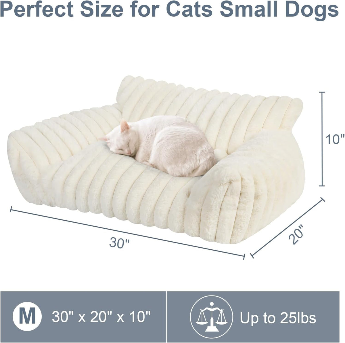 Cute Dog Couch for Medium Large Dogs, Dog Cat Couch Sofa - Medium(30x20x10") / White - image 2