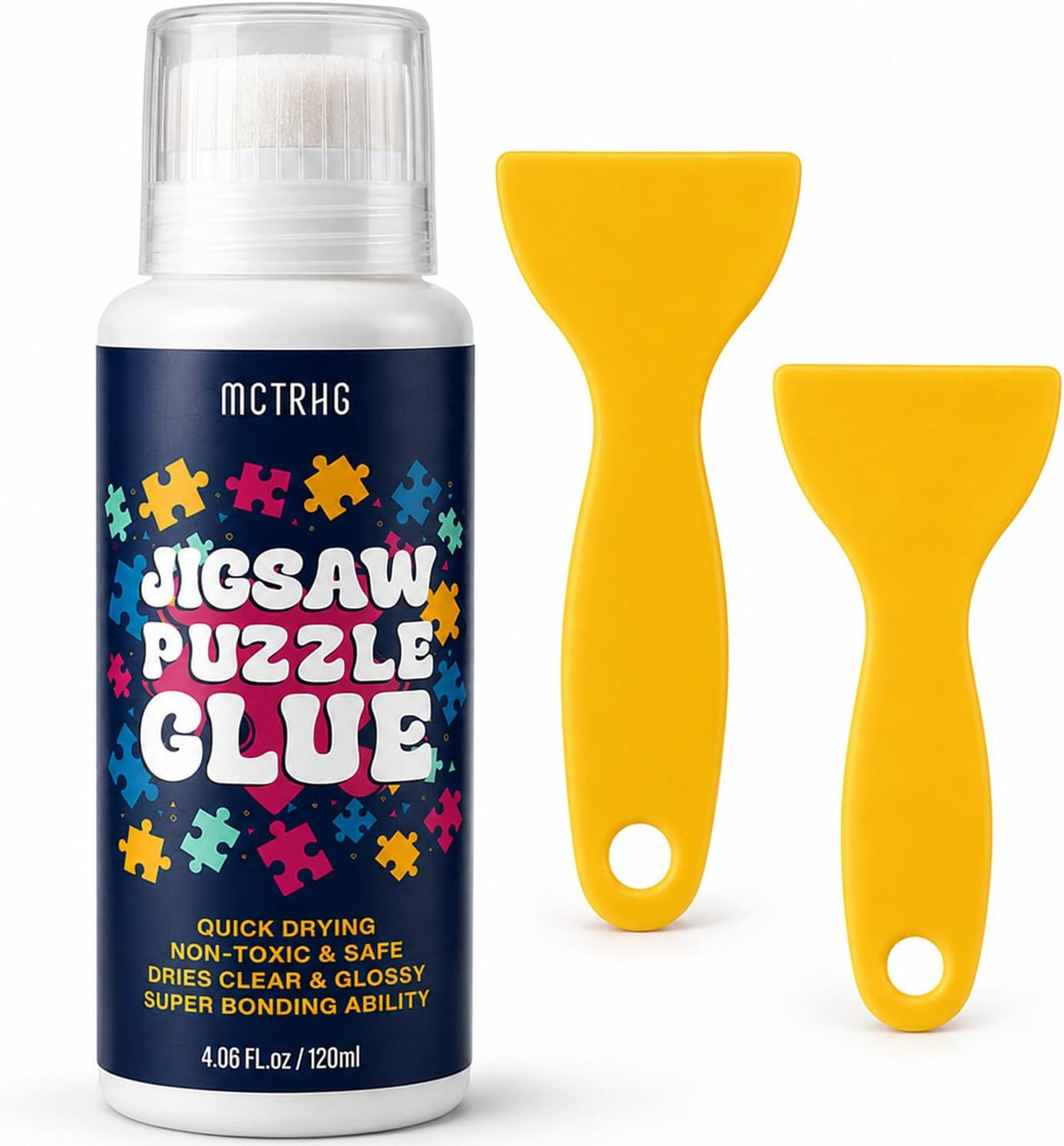 Clear Jigsaw Puzzle Glue with Applicators, Quick-Dry - 120ML