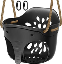 SELEWARE Black High Back Full Bucket Toddler Swing Seat w/Adjustable - Black