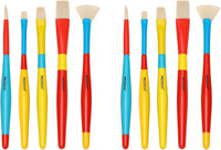 MEEDEN paint brushes set for kids, 5 nylon brushes with colorful wooden handles - view 2