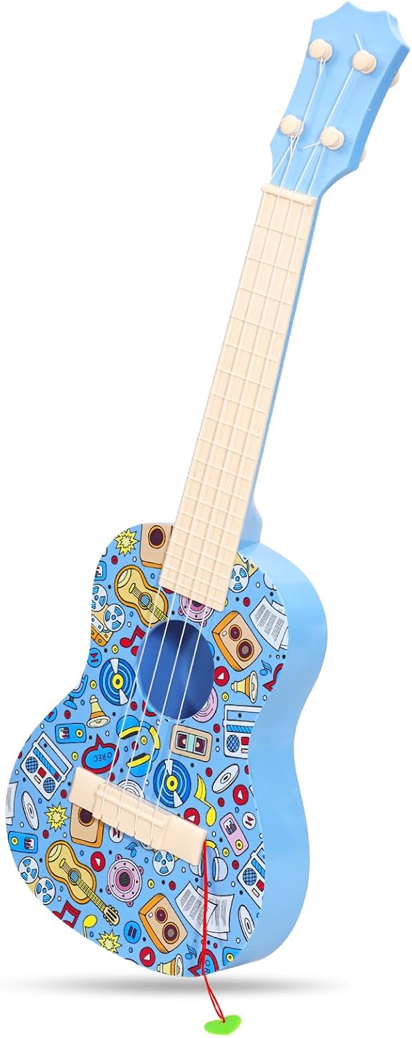 LeeQee 21in Ukulele Guitar for Kids - Blue