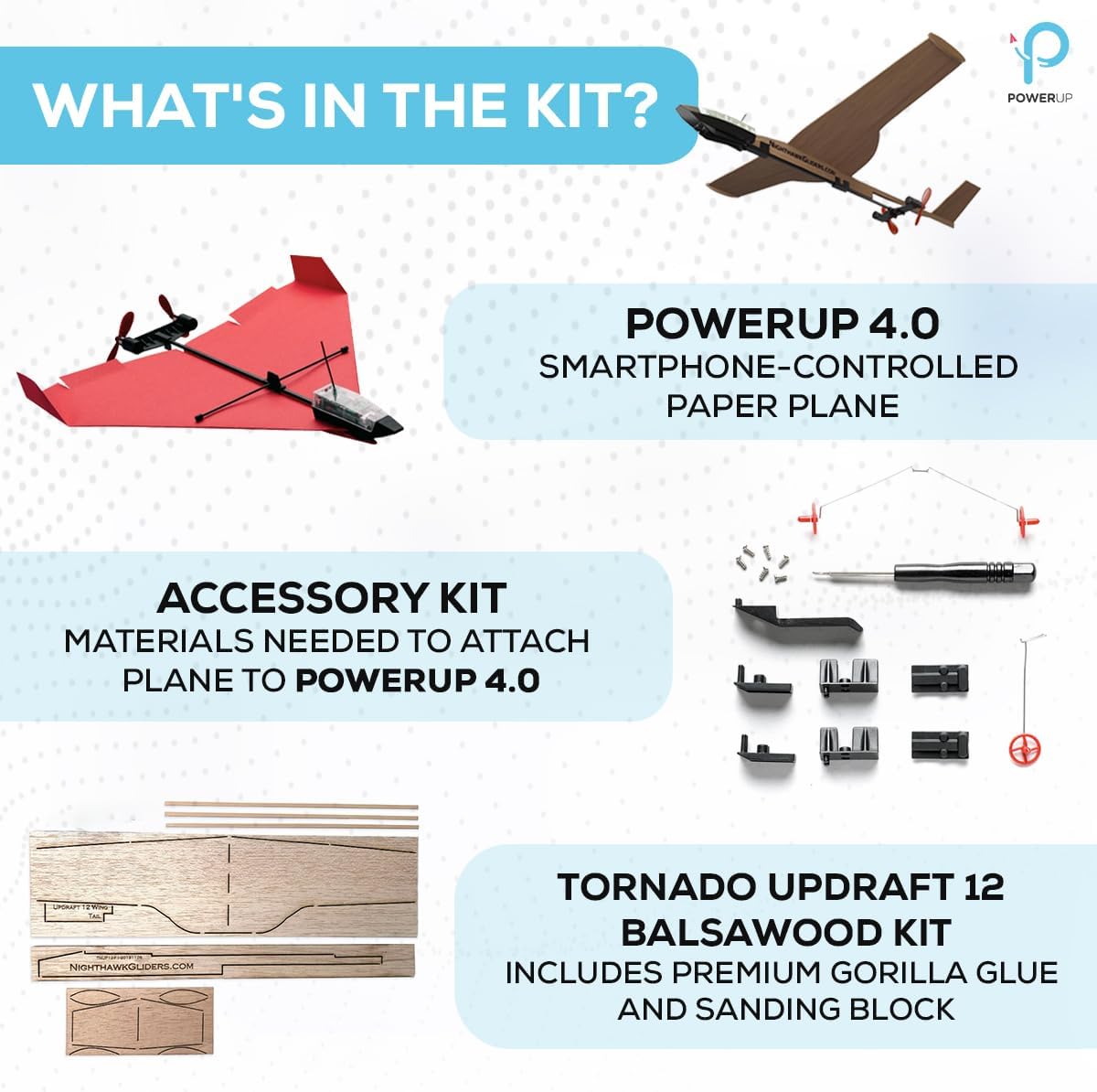 POWERUP 4.0 Dragon Paper Airplane Kit Smartphone App Controlled RC - Balsa Kit - image 3