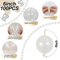 Pearl White Linking Balloons for Wedding Bride Shower Mermaid Party - Pearl White / 6 inch - image 2