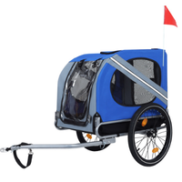 Large Folding Bike Trailer For Dogs 120LB Capacity All-Terrain Pet Carrier, Durable Steel Frame For Cycling, Jogging, Ca