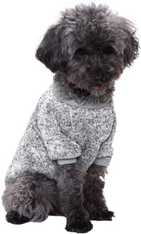 Dog Sweaters for Small Dogs, Soft Fleece Puppy Clothes - Grey / Large - image 3