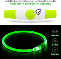 Led Dog Collar, BSEEN USB Rechargeable Flash Light up Dog Collar – Essentials for Dogs - Green - image 2