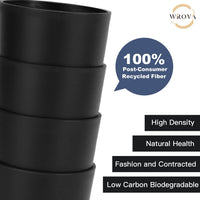 Wrova set of 8 black reusable wheat straw cups, 20 oz, stackable - view 40