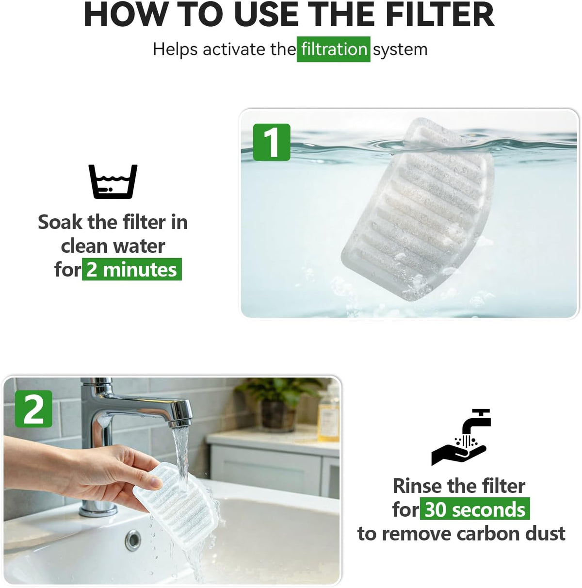 ORSDA Cat Water Fountain Filters - D36/D66-8+4 Filters - image 4