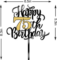 Happy 75th Birthday Cake Topper, 75th Birthday Cake Decorations – Fun for Kids & Family - Acrylic 75 - image 2