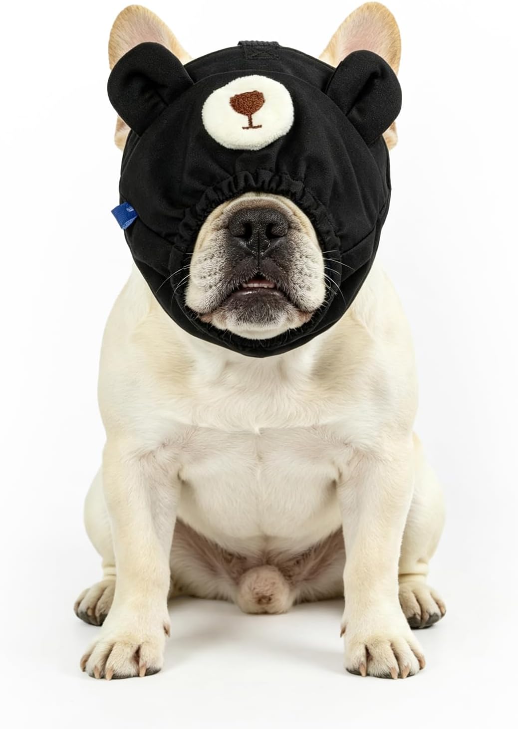 Dog Calming Cap Eye Mask Ducks Nylon Shading Pet Anxiety Mask Muzzle - Black Bear / M
