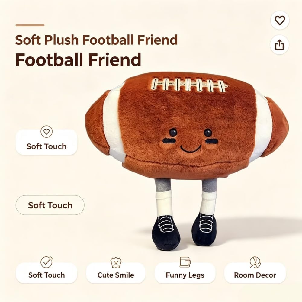 Xiyuan 12 inch rugby plush toy with smiling face and feet - view 15