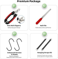 Guzekier Pet Hammock Harness for Cats & Dogs, Sling for Grooming, Restraint Bag with Nail Clippers/Trimmer, Comb, Ear/Eye Care