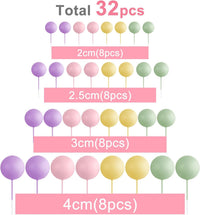 ASTARON 32 Pcs Foam Balls Cake Topper Decorations for Party Cake - Colorful - image 2