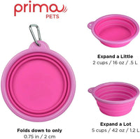 Prima Pet Expandable/ Collapsible Silicone Food & Water Travel Bowl - Pink / LARGE (5 CUPS) - image 4