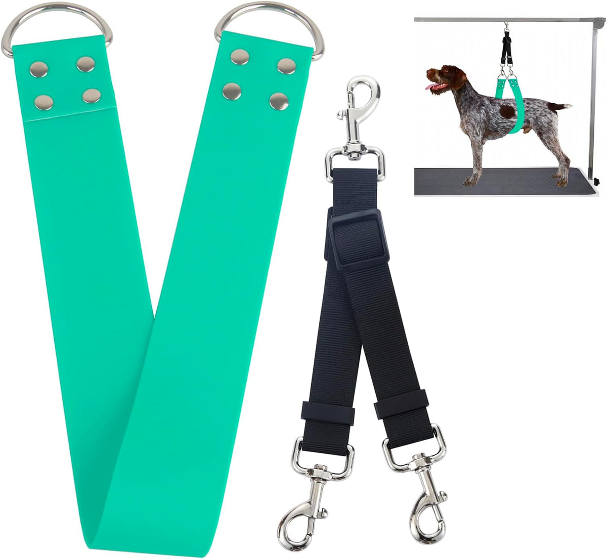 Waterproof 2 inch wide dog grooming belly band with adjustable connector