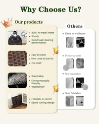 Cat Beds Indoor Kitten House, PE Rattan Cat Cave - Brown / Rectangle-XL - image 4