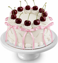 Chunful fake cherry cake toppers with red polyester bows - view 5
