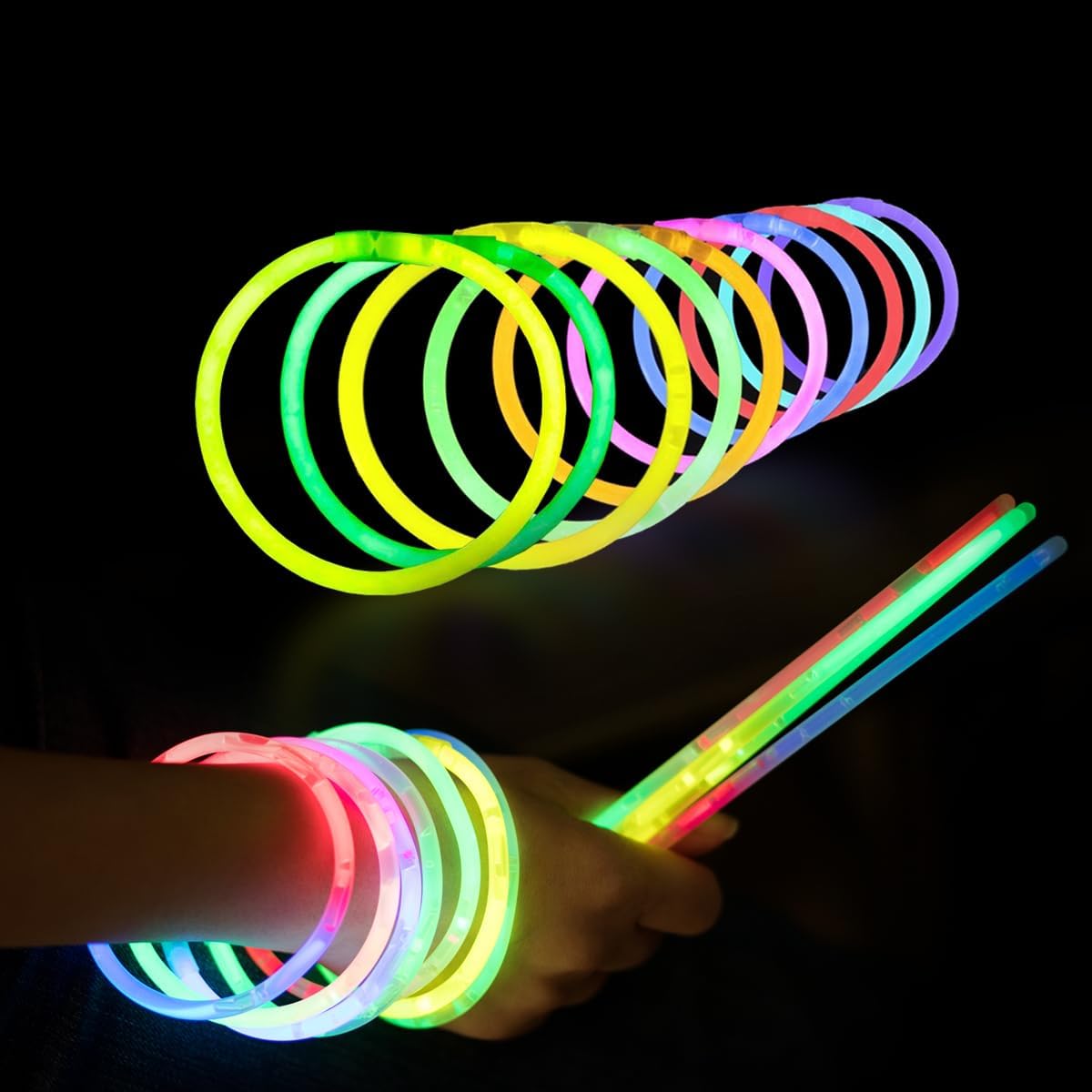 Ammy Glow Sticks Bulk Party Pack-100 Pack Glow Sticks - 400 Pack - image 4
