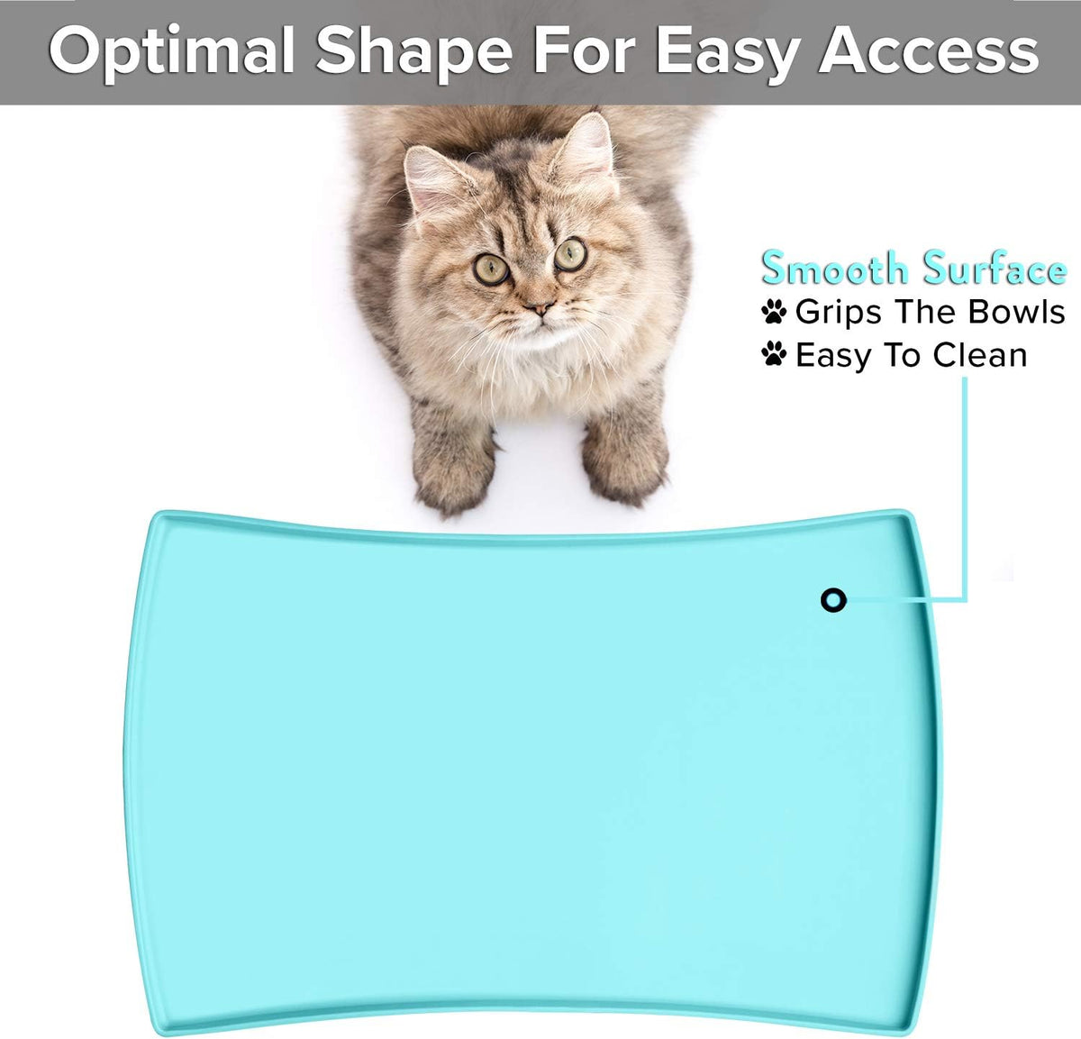 CatGuru Premium Cat Food Mat - 24"L x 14"W / Aruba - image 4