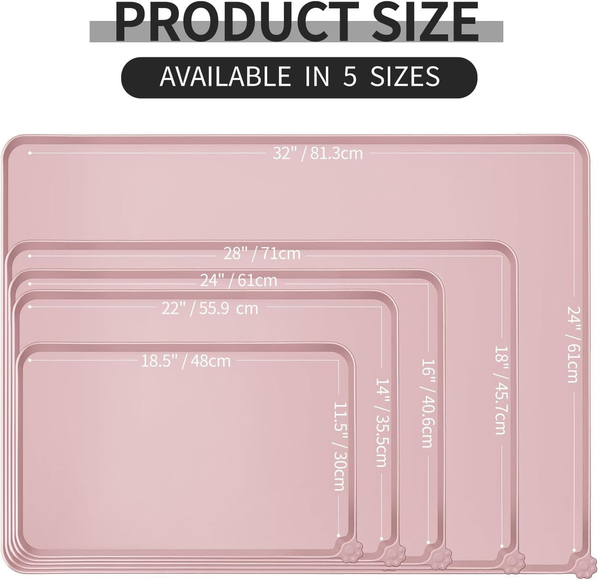 Reopet Silicone Pet Feeding Mat - Misty Rose / 22" x 14" - image 2