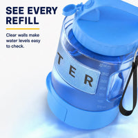 Portable Dog Water Bottle with Bowl, Large 77 oz/2.2 L, Black – Essentials for Dogs - 77oz-Blue - image 4