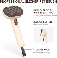 Aumuca Cat Brushes for Indoor Cats Dog Hair Brush for Shedding Long or Short Haired Cats Grooming Deshedding Brush for Dog Kitten Horse Massage Removes Loose Fur, Brown
