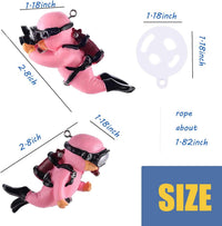 Wonfly 2-pack pink resin floating diver aquarium decorations with float balls - view 2