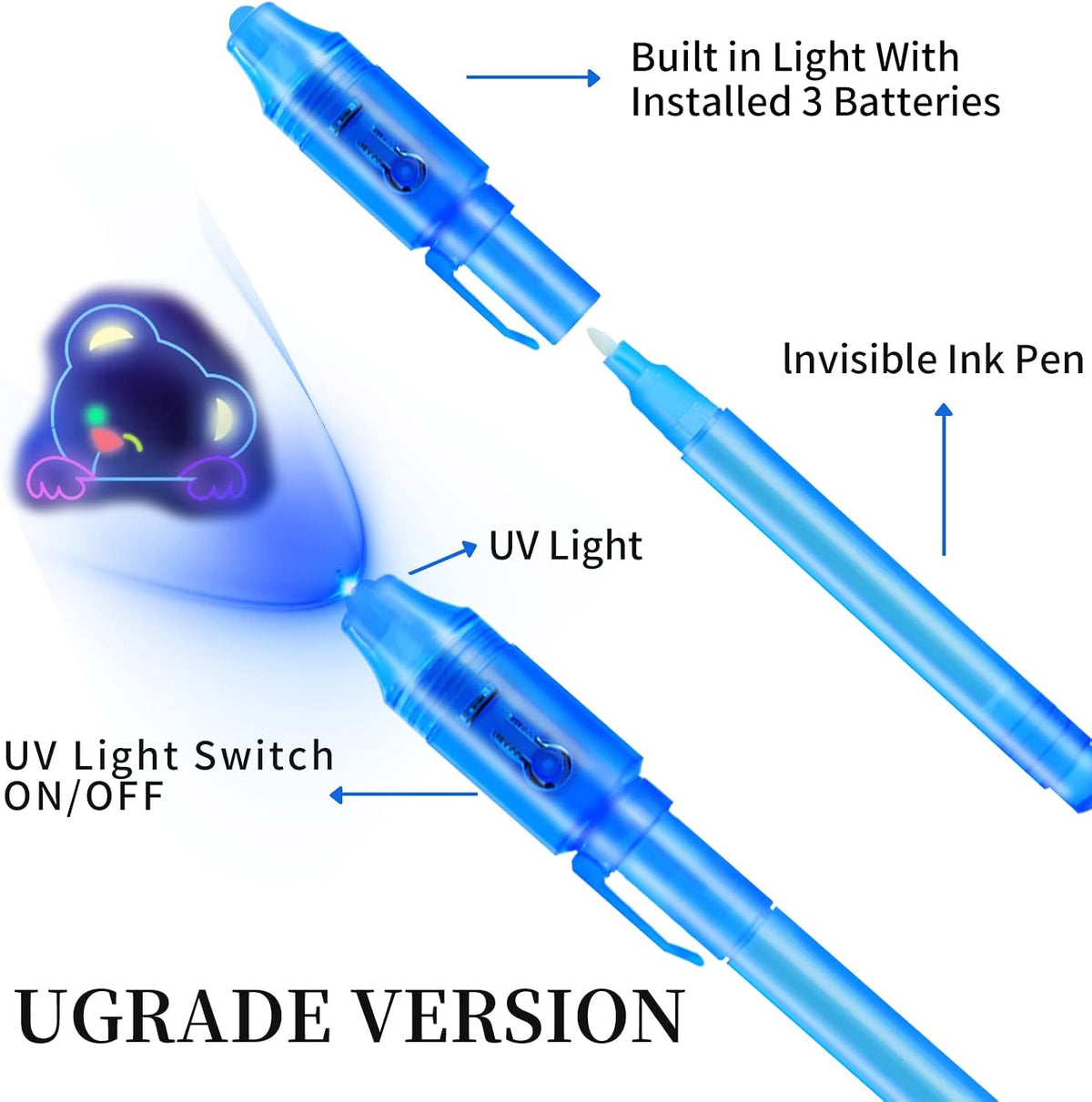 30 Pieces Invisible Ink Pen with UV Light Spy Pen Magic Marker Party - 30B - image 2