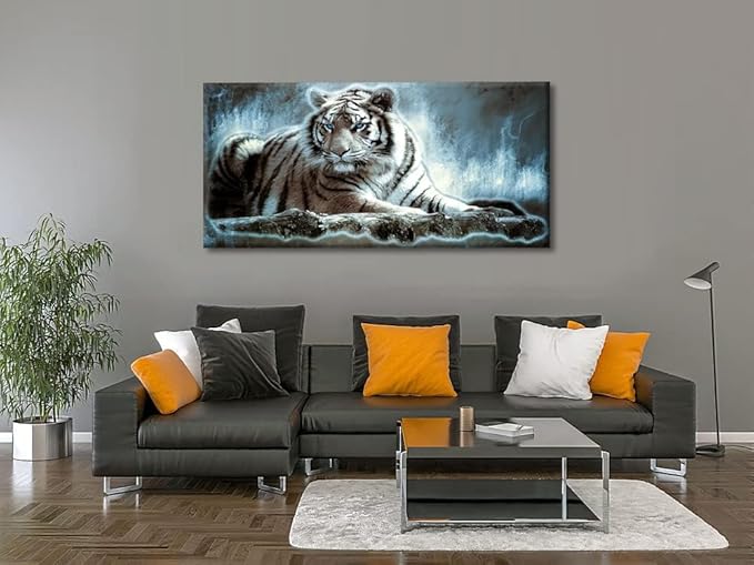 Yxbhhym Large Animals Canvas Wall Art Tiger Wall Picture Prints Poster Painting Framed Tiger Artwork for wall Bedroom Living Room Home Decorations Office Wall Decor-20x40inches