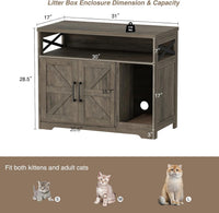 Cat Litter Box Enclosure, Hidden Litter Box with Scratch Pad – Essentials for Cats - Grey / 31"L x 17"W x 28.5"H - image 2