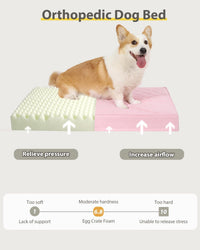 Orthopedic XL Dog Beds Large Sized with Washable Cover, 41x27 - 35.0"L x 22.0"W x 3.0"Th / Pink - image 2