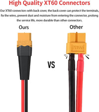 ELFCULB XT60 3 way splitter cable with 12AWG tinned copper wire, 1 ft long - view 6