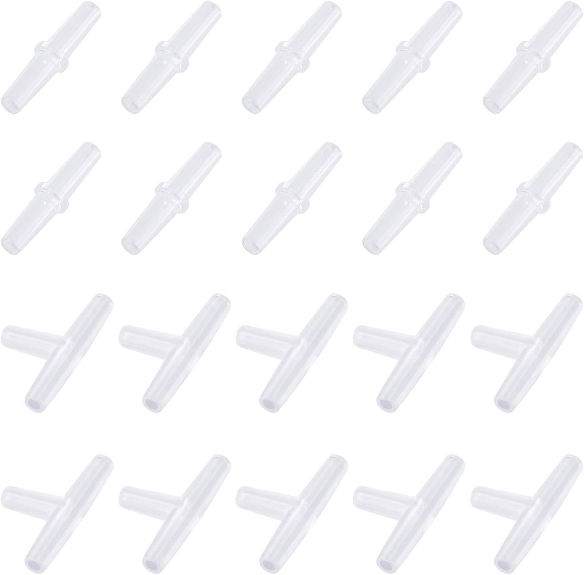 Pawfly Aquarium Airline Tubing Connectors Plastic Inline Valve - 2 Kinds(20 Pack)